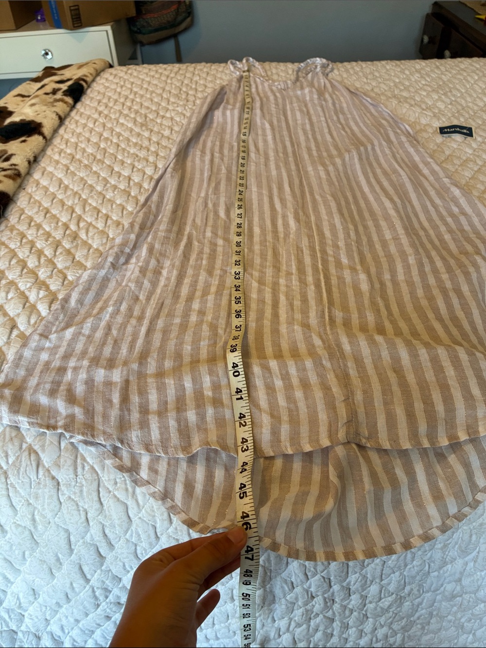 Rachel Ashwell Striped Braided-Strap Maxi Dress in Beige & White - Picture 3 of 4